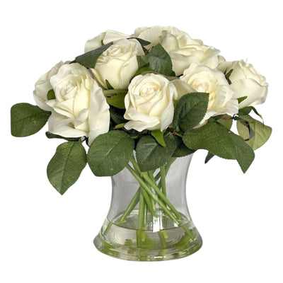 White Rose in Glass Vase
