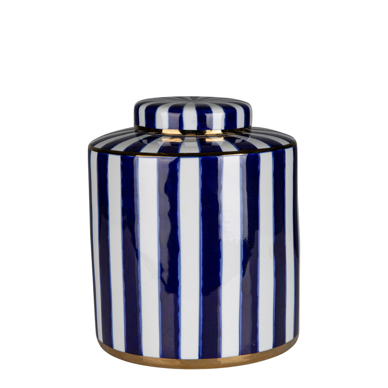 Lilli Stripe Blue & White Jar Large