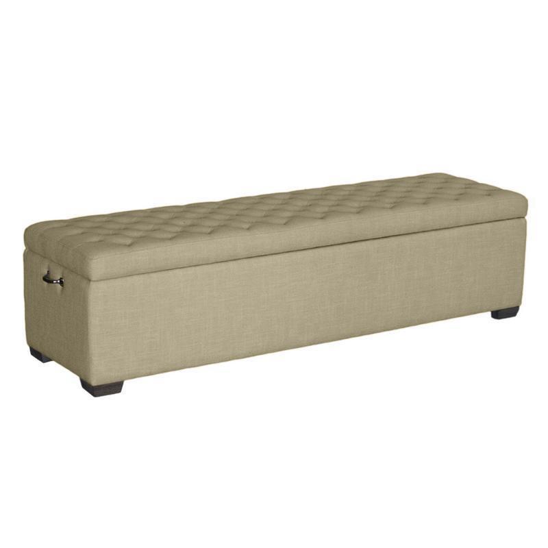 Queen Beige Linen Bed Box