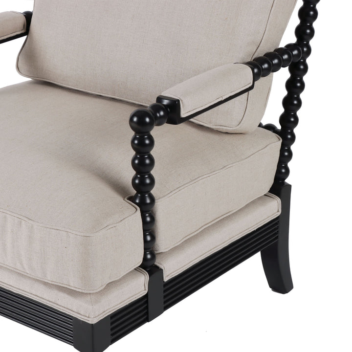 Elizabeth Bobbin Hamptons Armchair Black