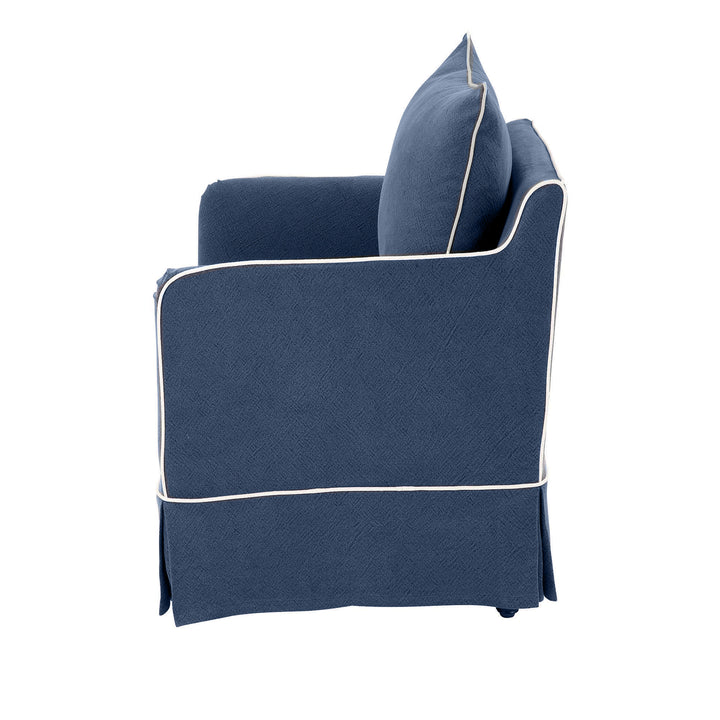 Noosa Hamptons Armchair Navy W/White Piping