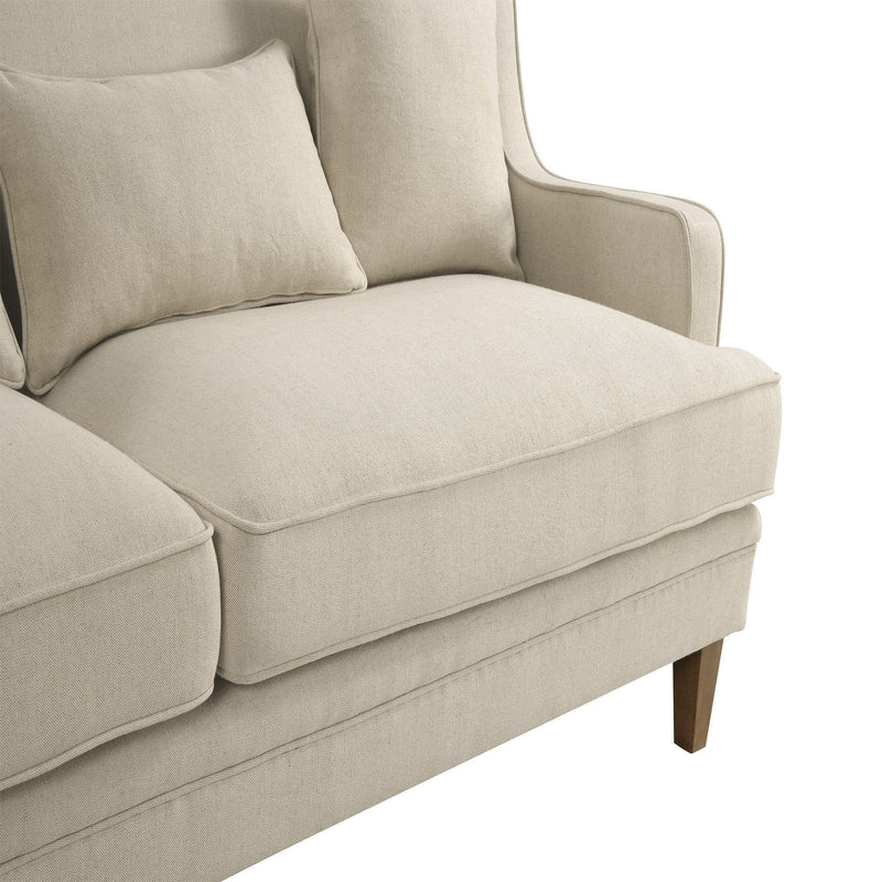 Bondi Hamptons 3 Seat Sofa Beige Linen Blend
