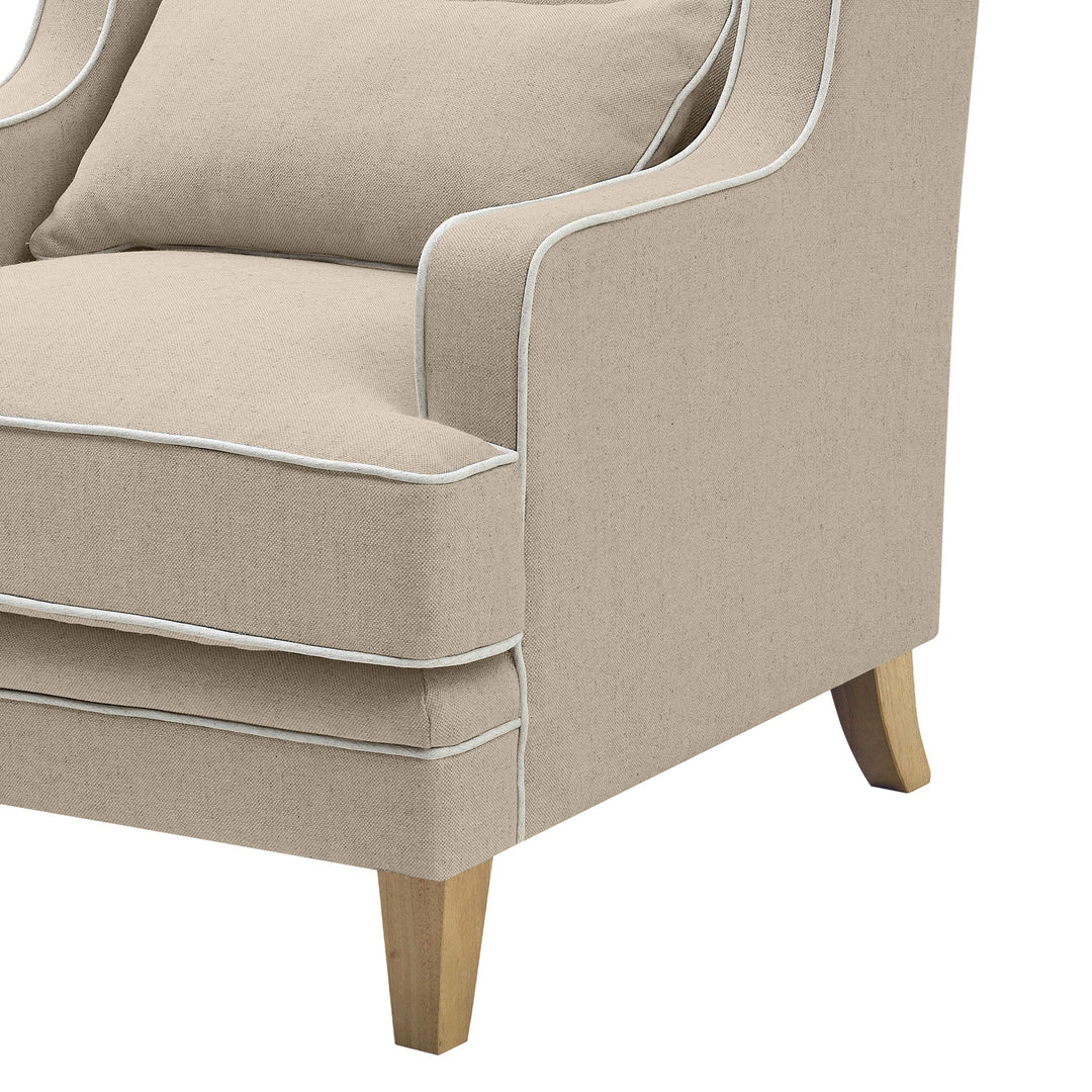 Bondi Hamptons Armchair Natural W/White Piping