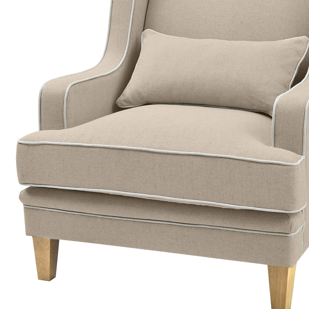 Bondi Hamptons Armchair Natural W/White Piping