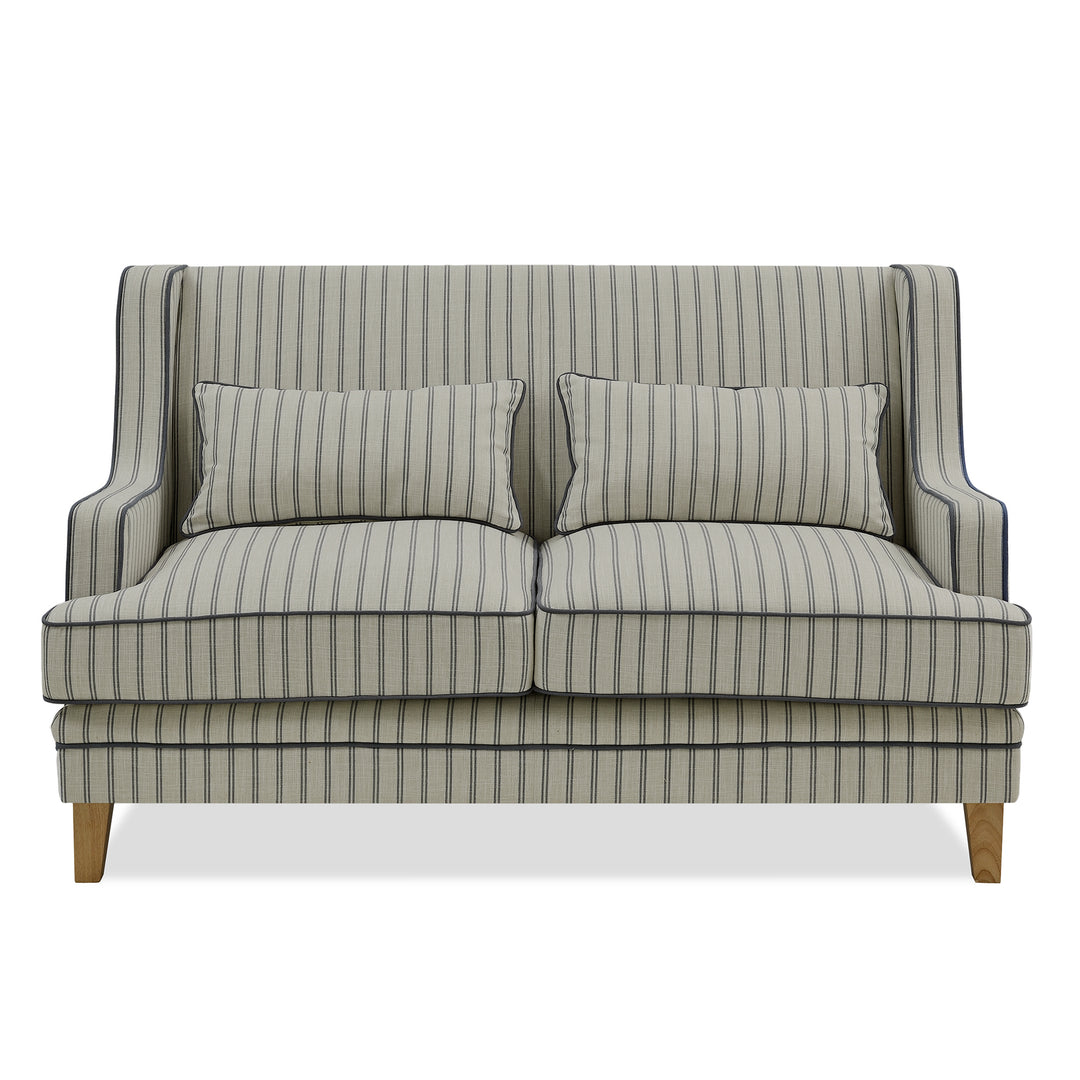 Bondi Hamptons 2 Seat Sofa Blue/White Pin Stripe