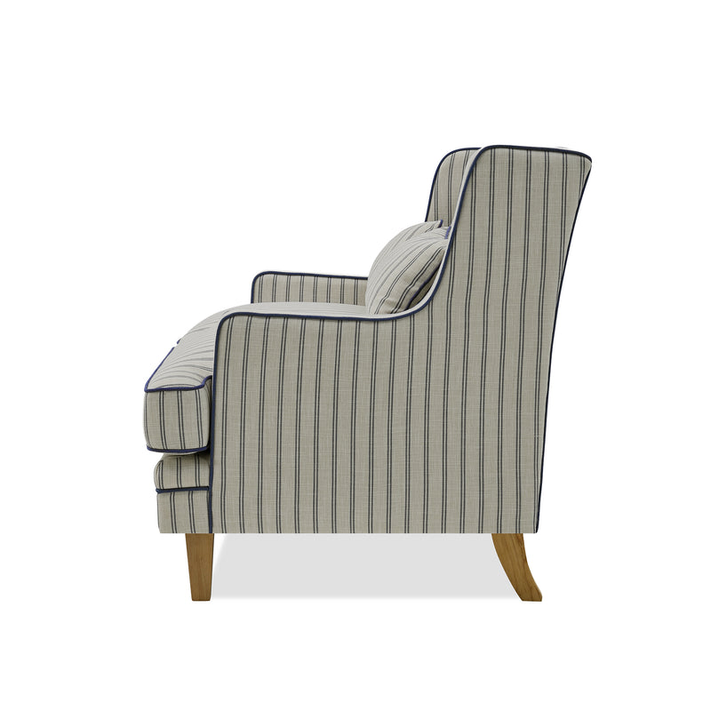 Bondi Hamptons 2 Seat Sofa Blue/White Pin Stripe Linen Blend