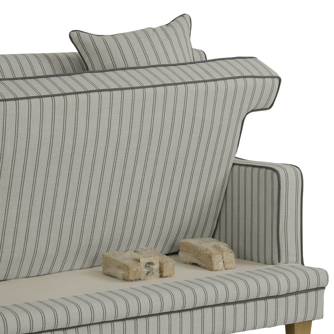 Bondi Hamptons 3 Seat Sofa Blue/White Pin Stripe