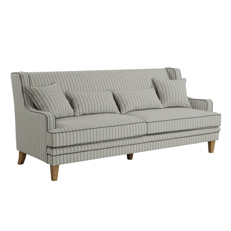 Bondi Hamptons 3 Seat Sofa Blue/White Pin Stripe Linen Blend