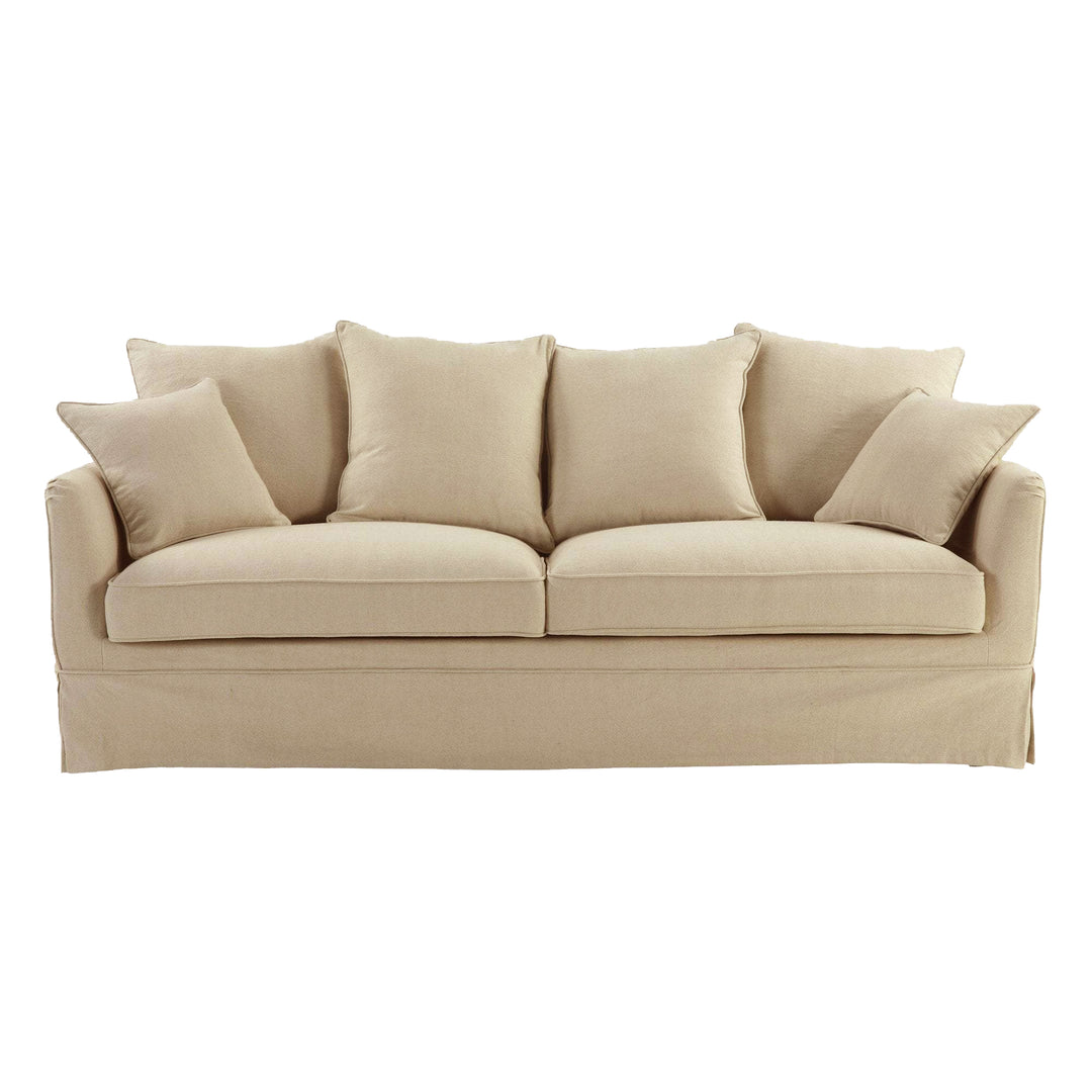 Noosa Hamptons 3 Seat Sofa Beige Linen Blend