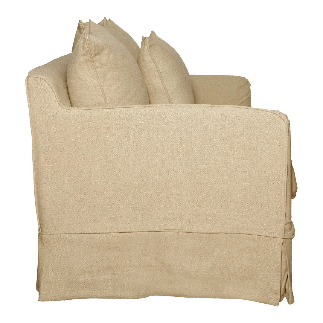 Noosa Hamptons 3 Seat Sofa Beige Linen Blend