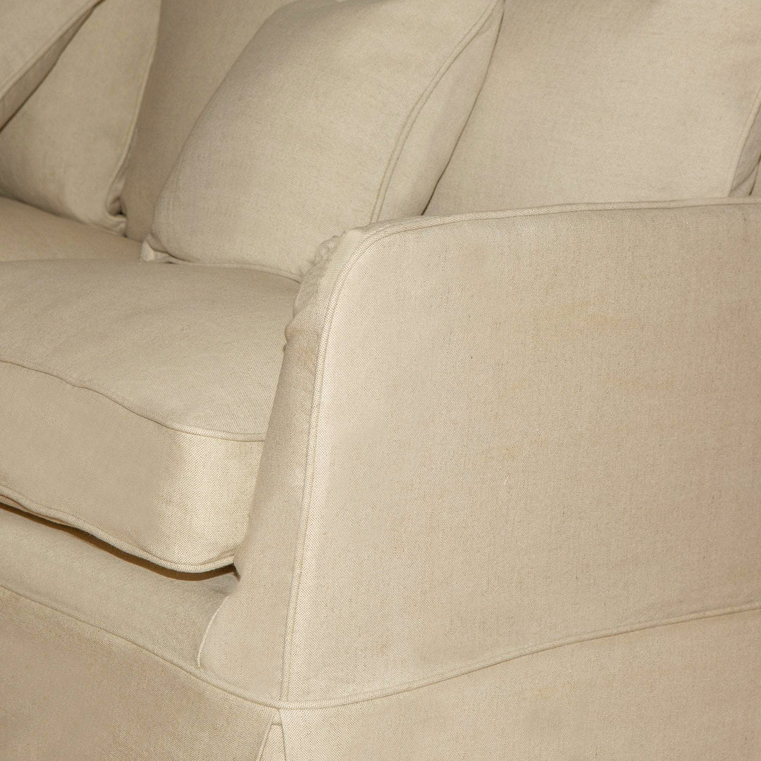 Noosa Hamptons 3 Seat Sofa Beige Linen Blend