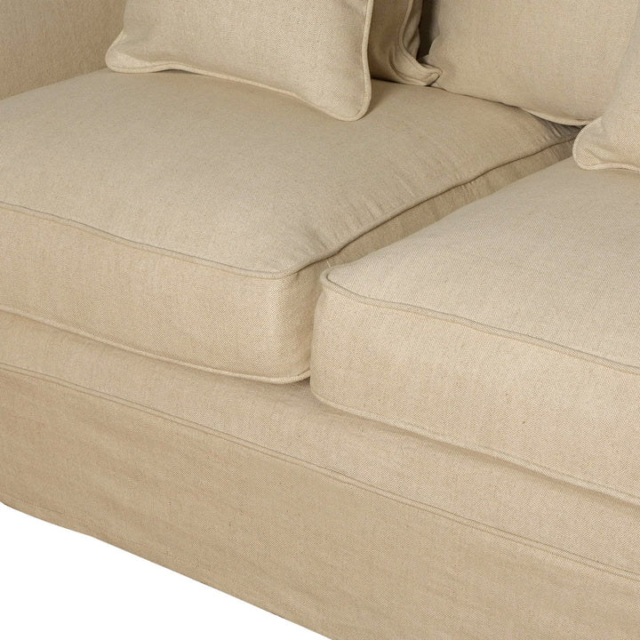 Noosa Hamptons 3 Seat Sofa Beige Linen Blend