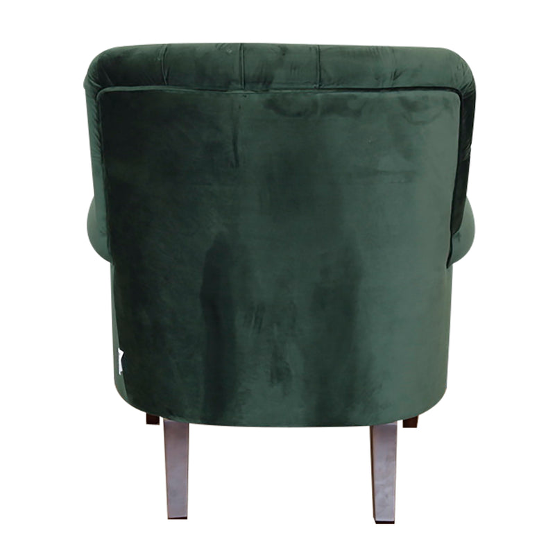 Maurice Velvet Green Buttoned Armchair W/ Studs
