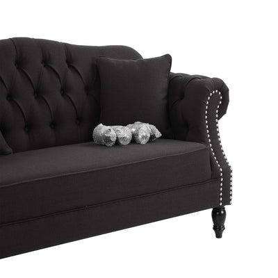 Vaucluse Buttoned 2 Seat Sofa Charcoal
