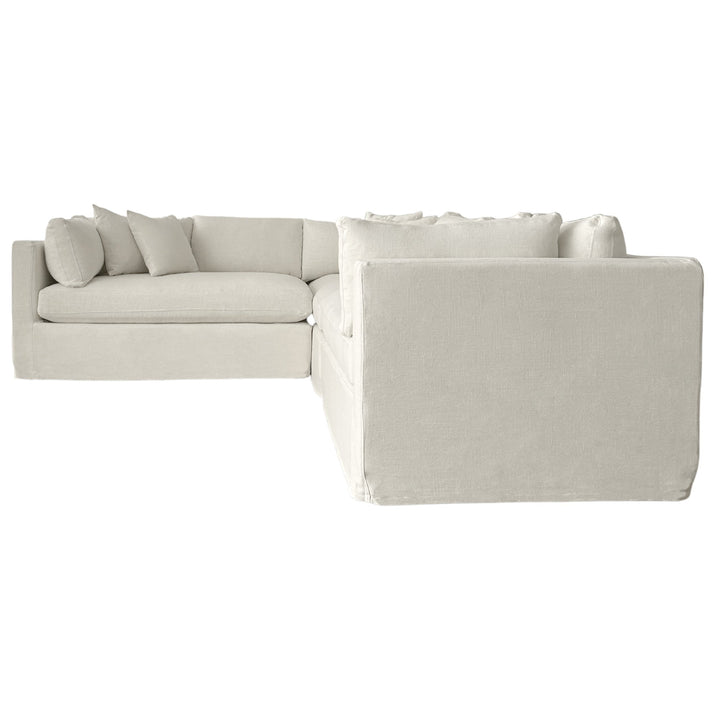 Marbella Modular Slip Cover Sofa Ivory Left