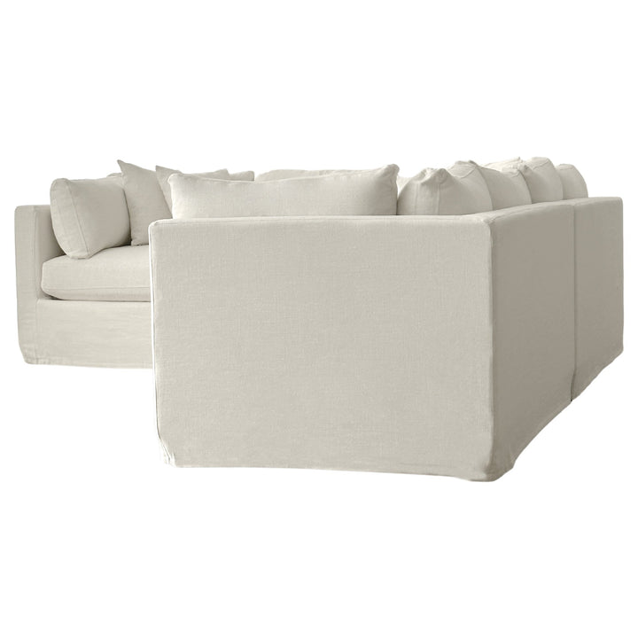 Marbella Modular Slip Cover Sofa Ivory Left