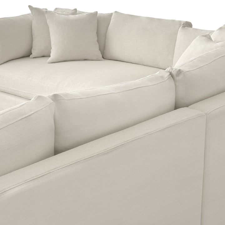 Marbella Modular Slip Cover Sofa Ivory Left