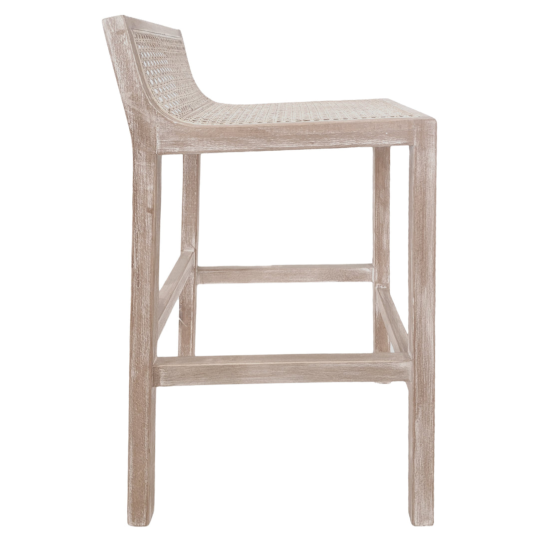 Amalfi Elm Wood and Rattan Barstool Natural