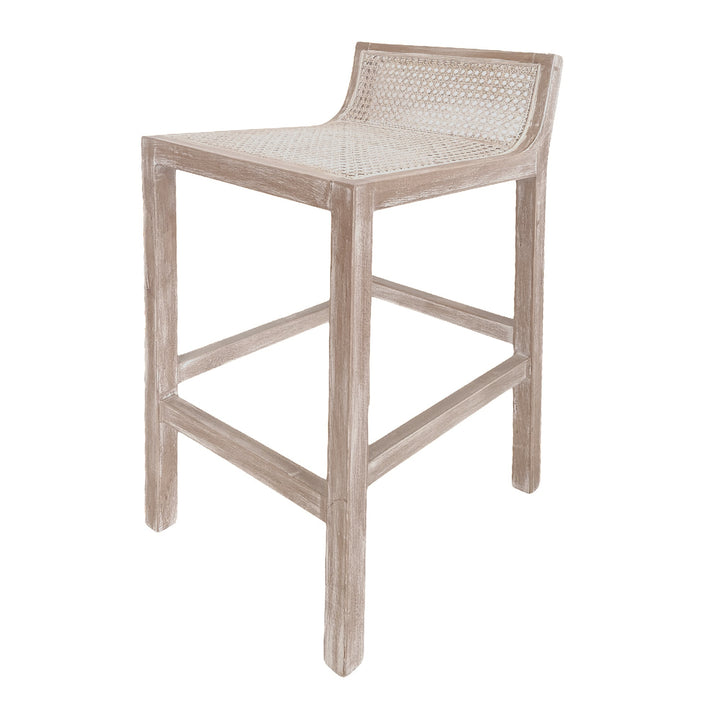 Amalfi Elm Wood and Rattan Barstool Natural