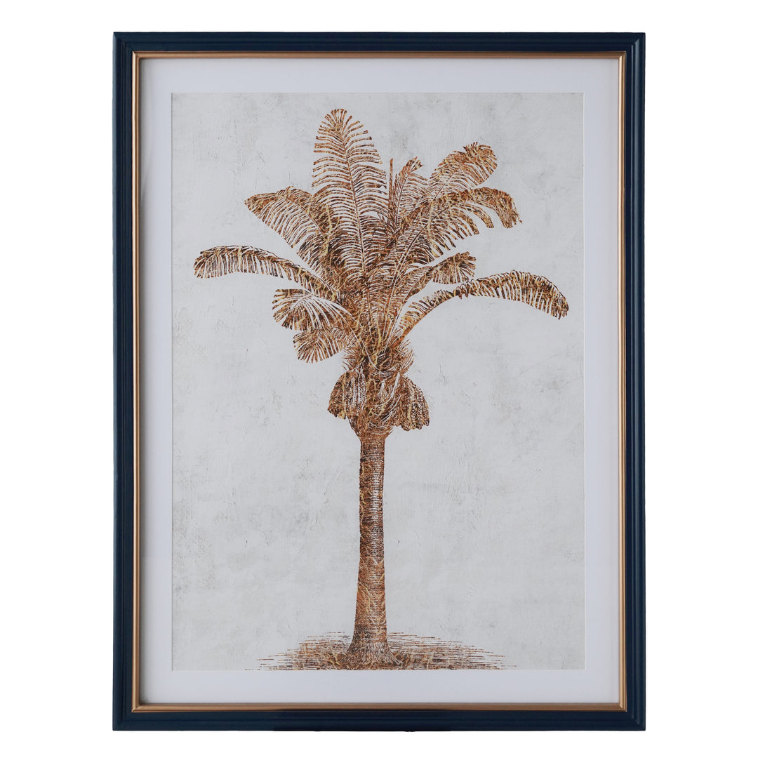 Luxe Golden Palms In Navy Frame With Gold Set 2