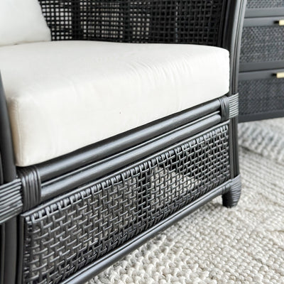Cayman Rattan Armchair W/ Cushions Black