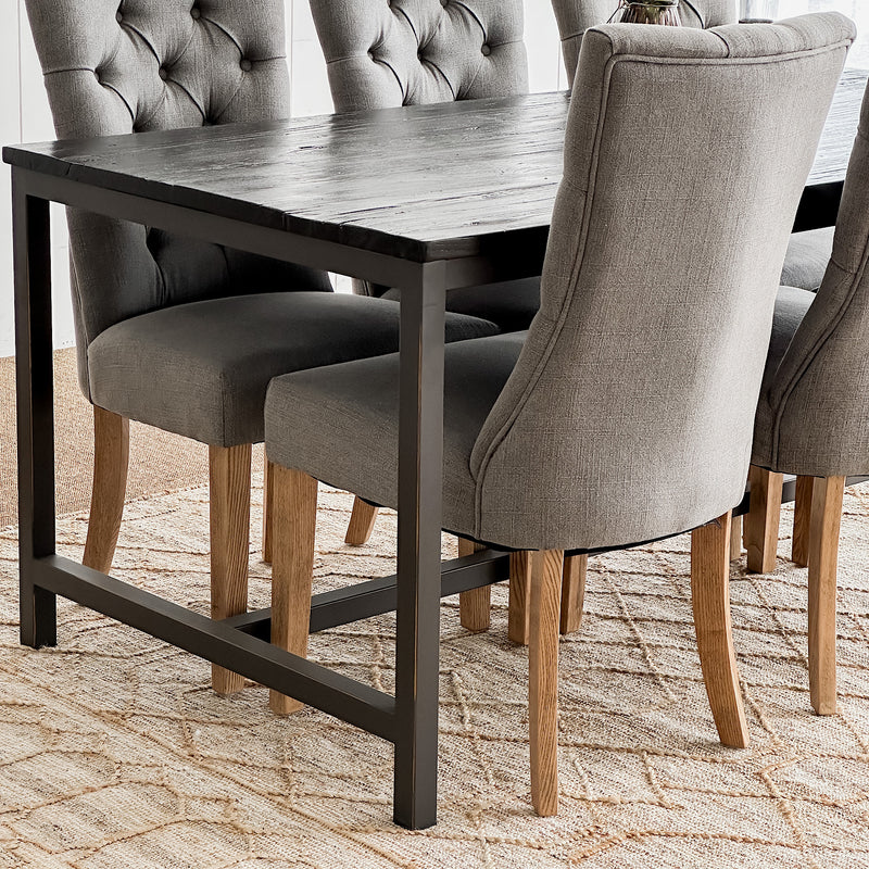Boston Recycled Elm Dining Table in Black
