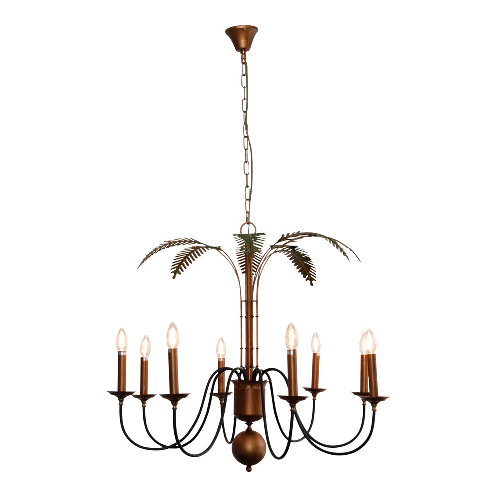 Palm Leaves Iron Chandelier 8 Lights