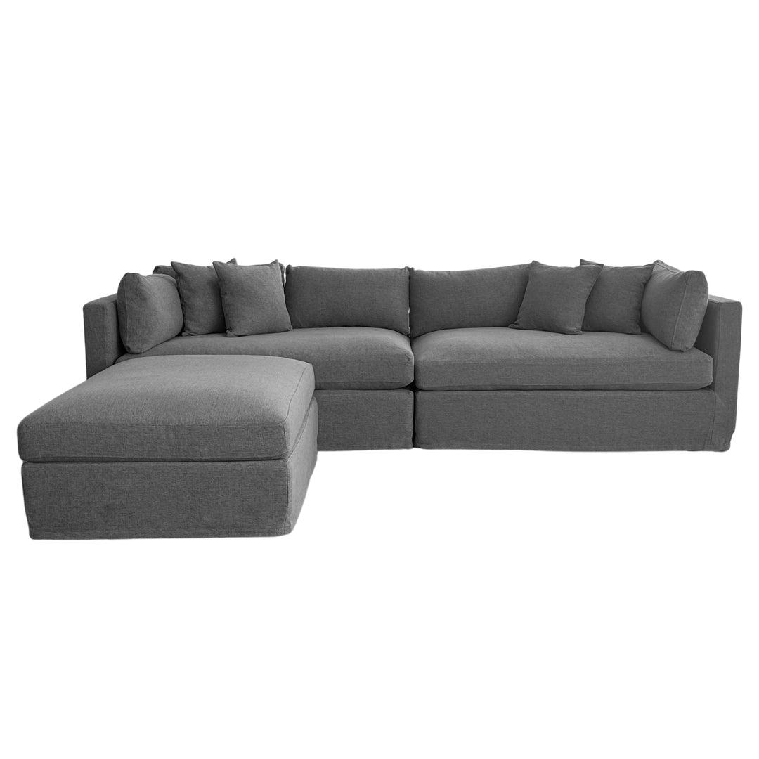 Marbella Modular 4 Seater Sofa Storm Reversible Ottoman Chaise