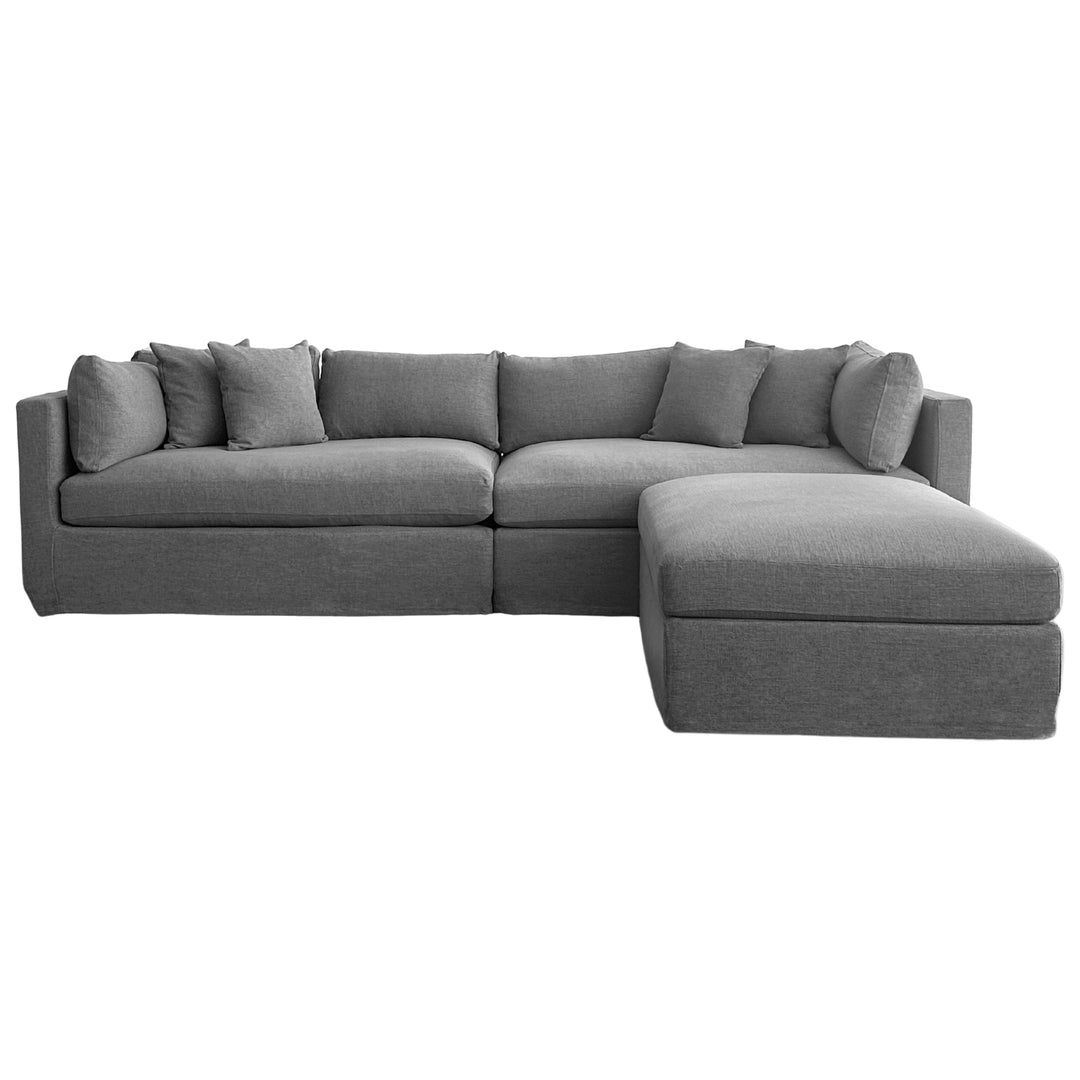 Marbella Modular 4 Seater Sofa Storm Reversible Ottoman Chaise