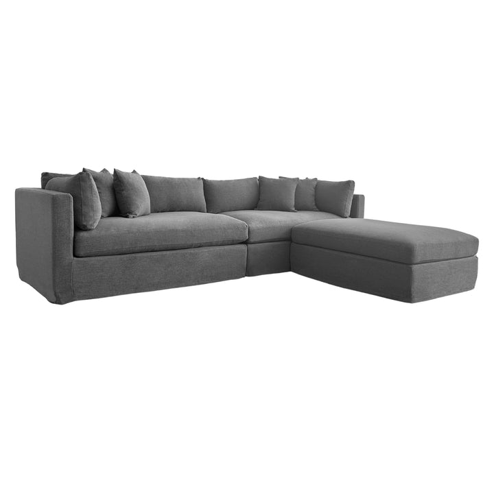 Marbella Modular 4 Seater Sofa Storm Reversible Ottoman Chaise