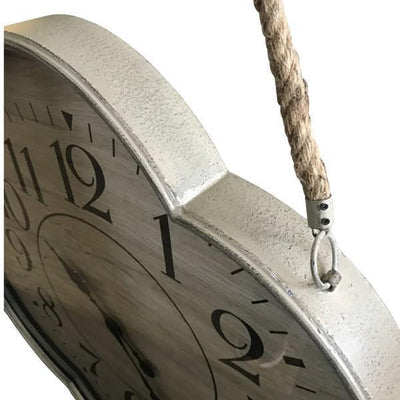 Nickel Flower Clock With Hanging Rope