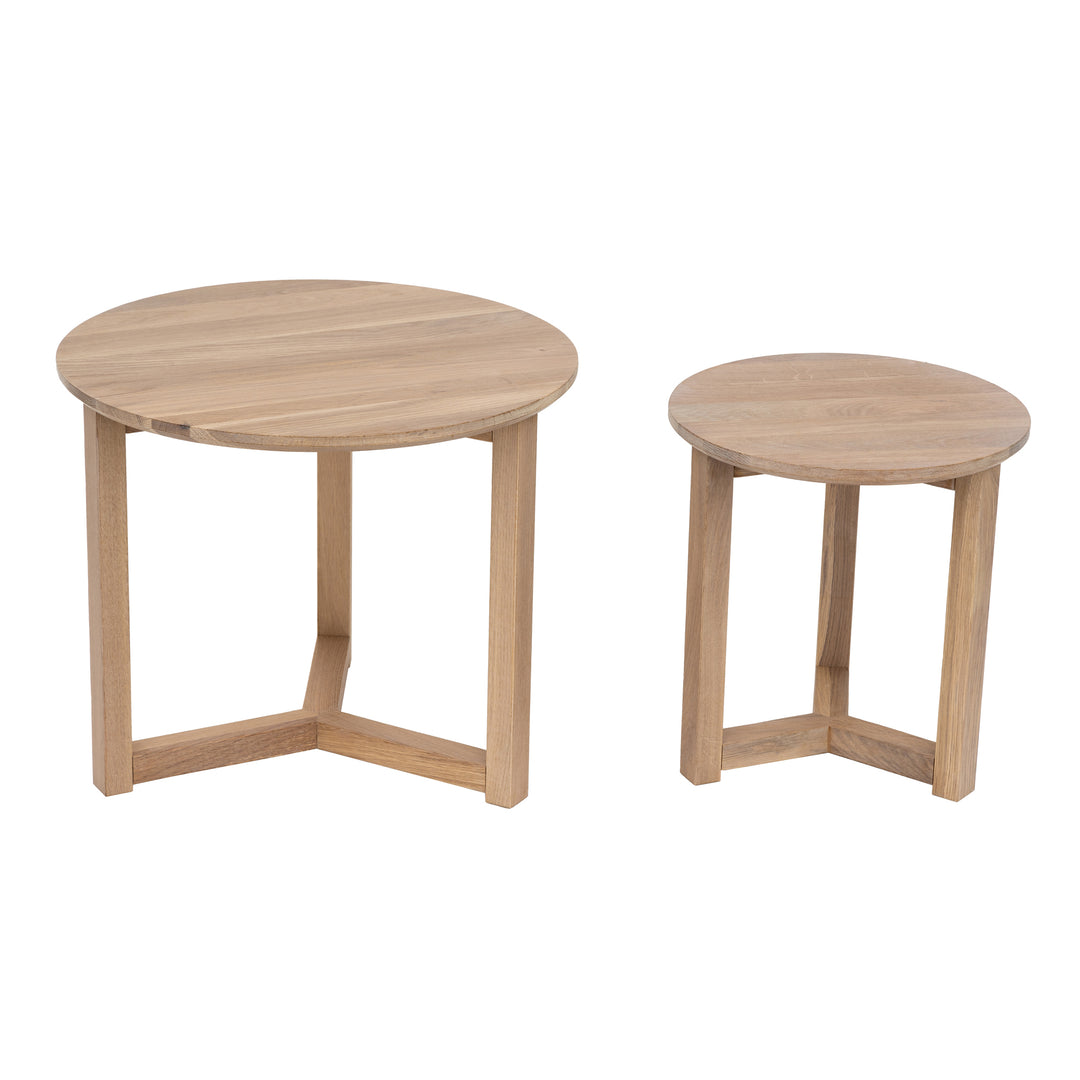 Oslo Set of 2 Side Tables White Wash Finish