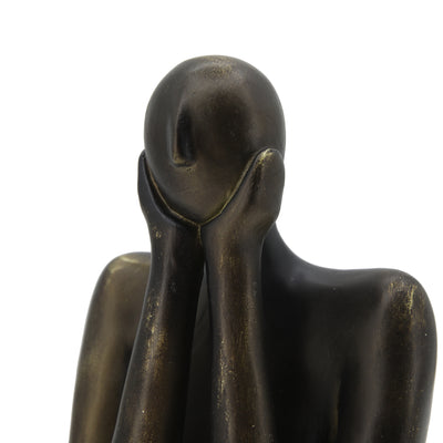 Baldwin Bronze Thinking Statue H19.5cm