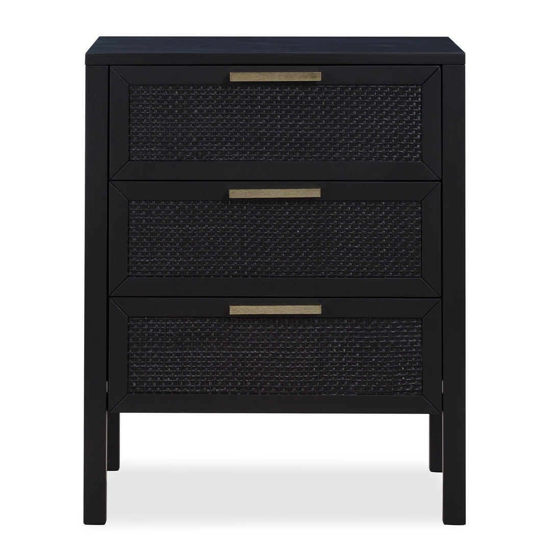 Santorini Bedside 3 Drawers Black