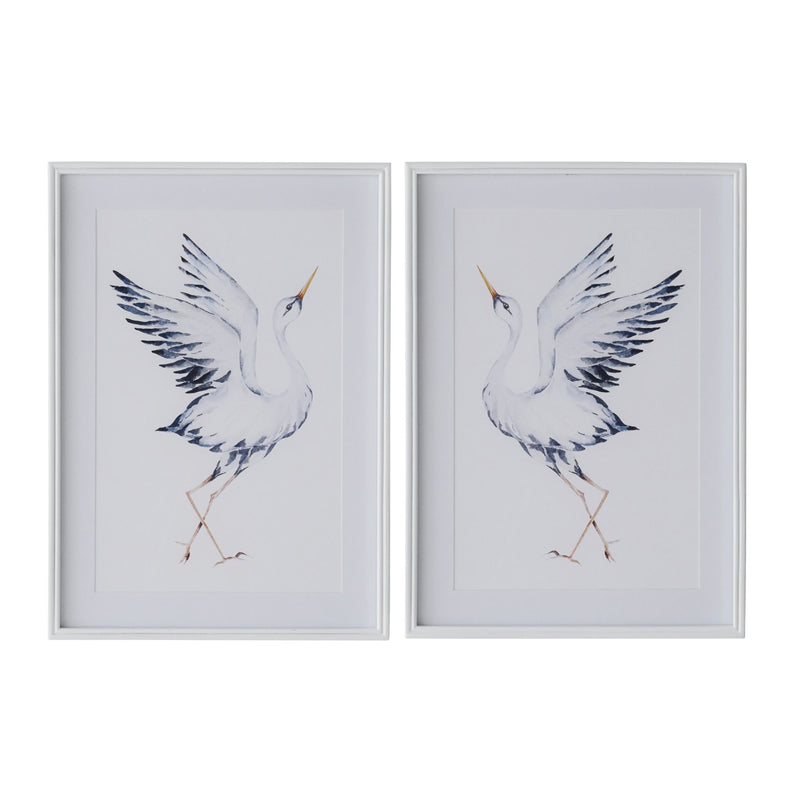 Splendid Storks In White Frame Set 2
