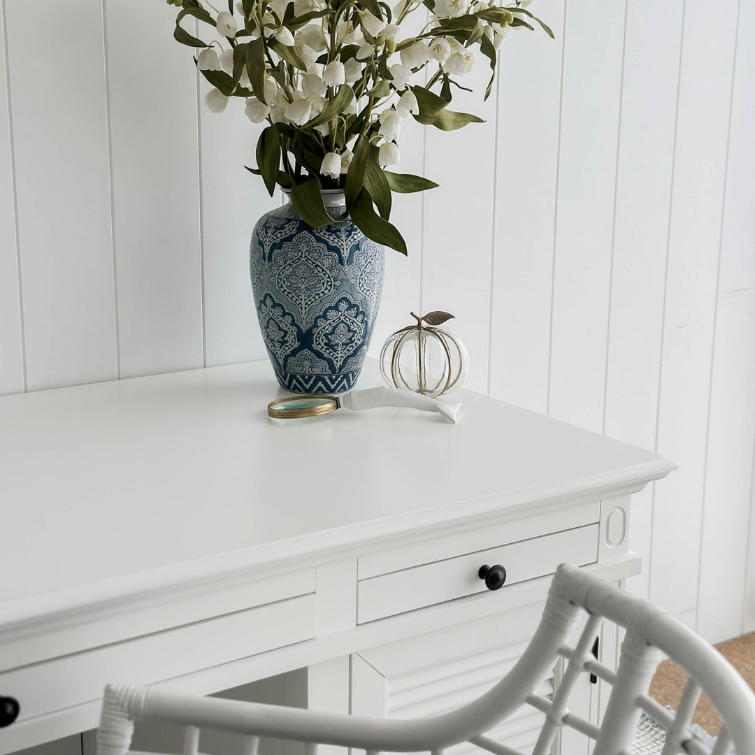 West Beach Hamptons Desk White W/ Shutter Doors