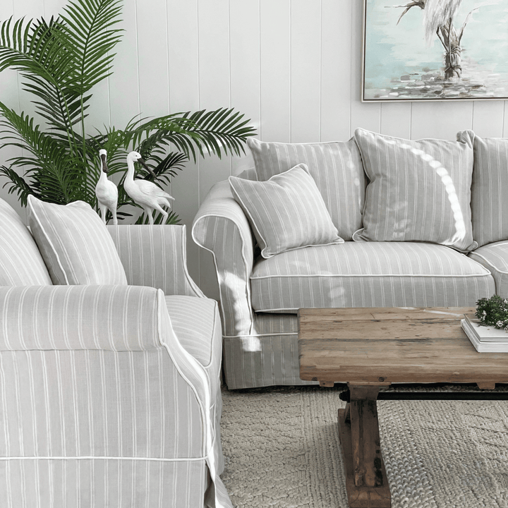 Avalon Hamptons 3 Seat Sofa Cloud Stripe