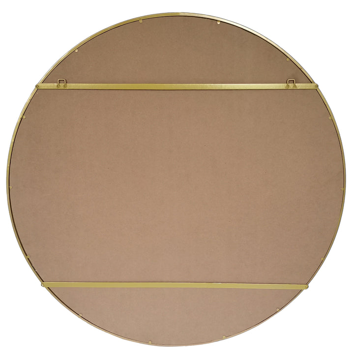 Amelia Gold Rimmed Round Paned Mirror D120cm