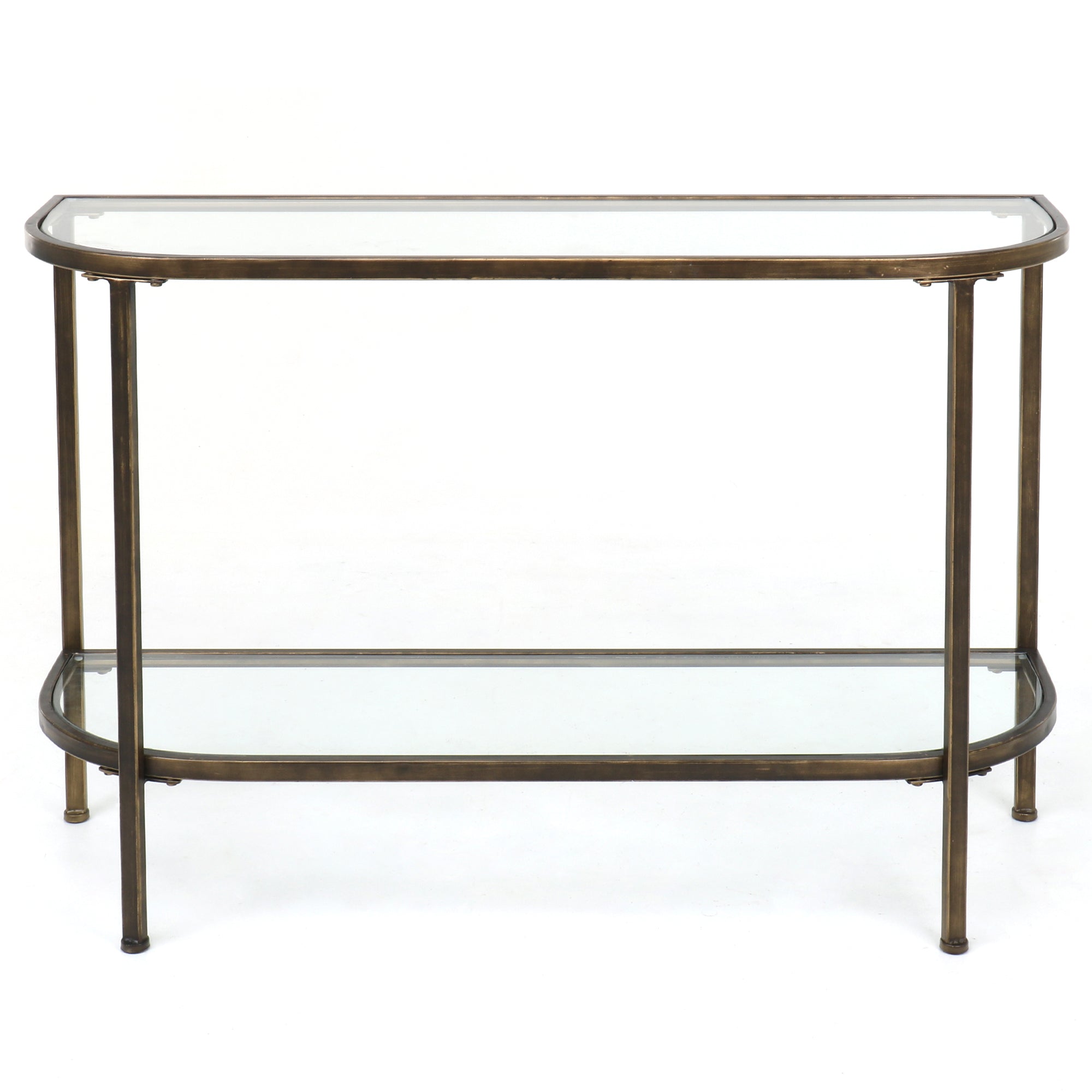 Palladium 120cm Curved Glass Console Table Brass OneWorld Collection
