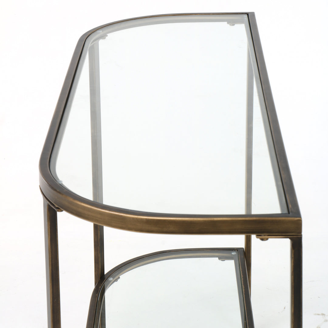 Palladium 120cm Curved Glass Console Table Brass