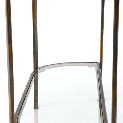 Palladium 120cm Curved Glass Console Table Brass