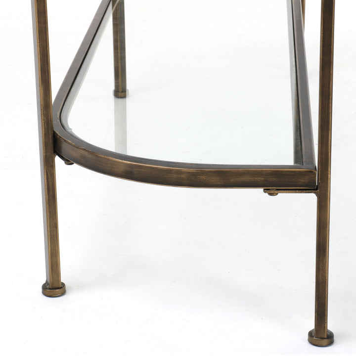 Palladium 120cm Curved Glass Console Table Brass