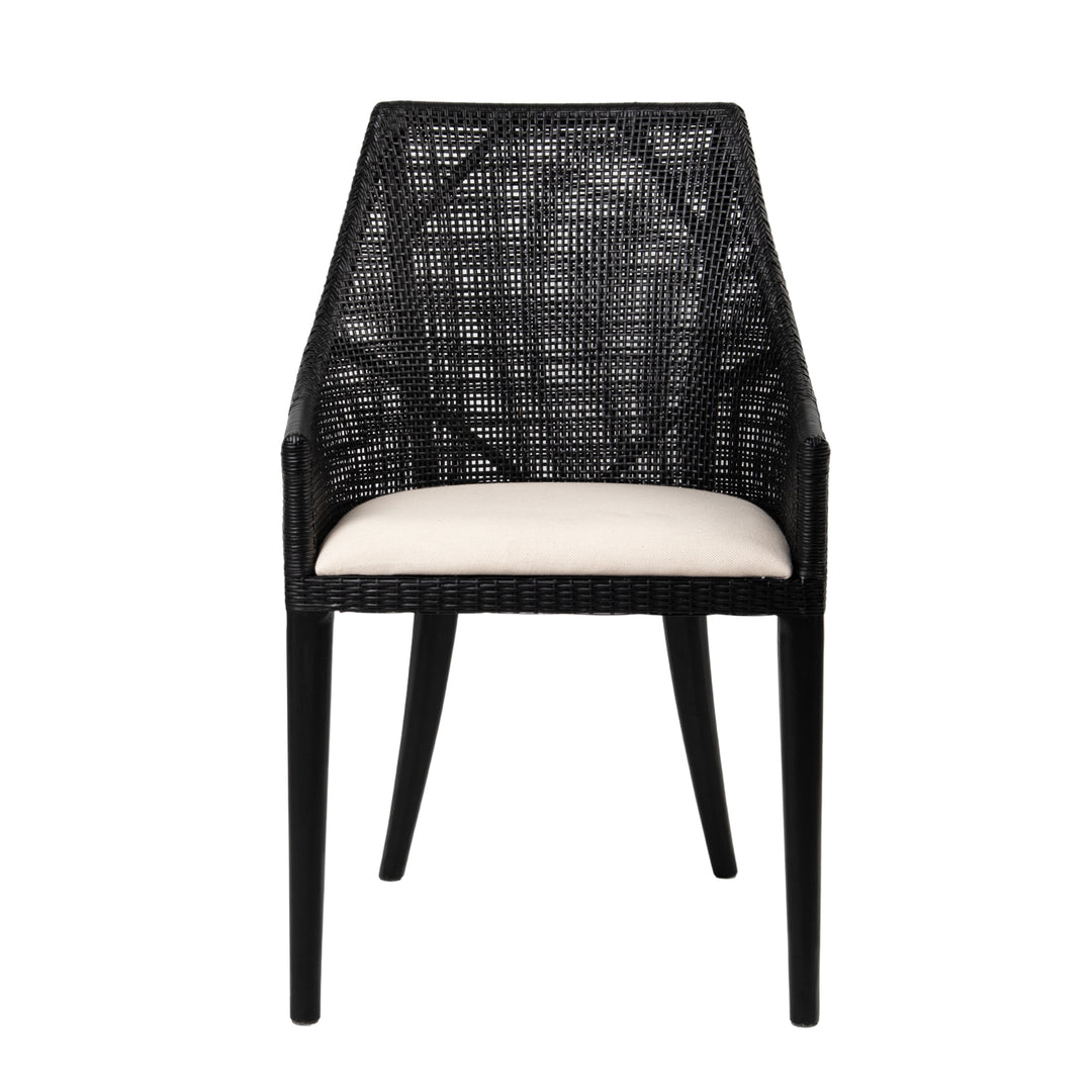 Charlotte Rattan Dining Chair Black