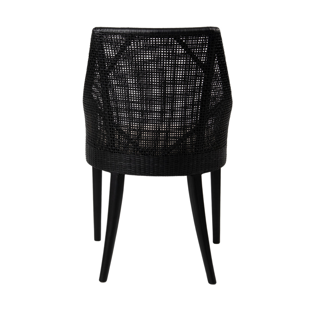 Charlotte Rattan Dining Chair Black