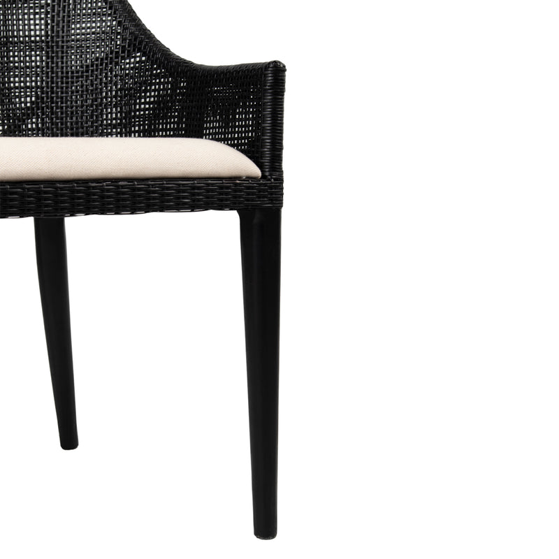 Charlotte Rattan Dining Chair Black