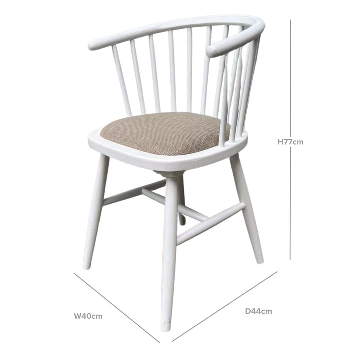 Round Curved Strip Back Dining Chair White - OneWorld Collection