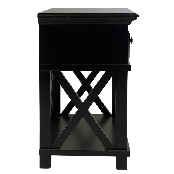 Sorrento Black Bedside Table - OneWorld Collection