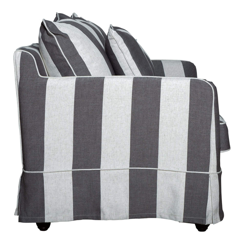 Noosa 2 Seat Sofa Grey & Cream Stripe - OneWorld Collection