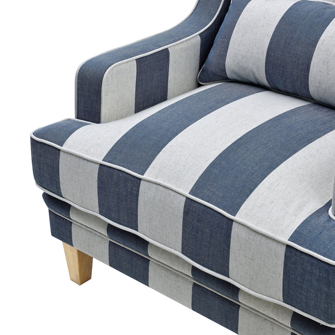 Bondi Hamptons Armchair Denim/Cream Stripe