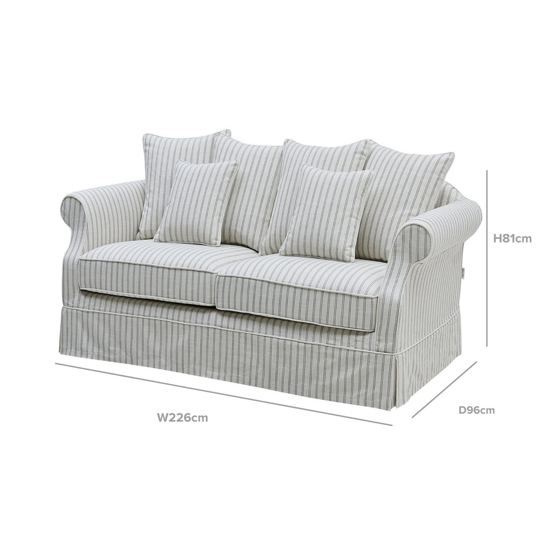 Avalon 3 Seat Sofa Stone Stripe - OneWorld Collection